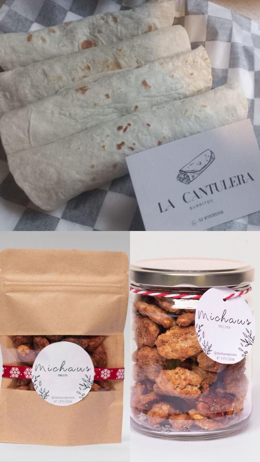 Michaus Pecans y La Cantulera Burritos